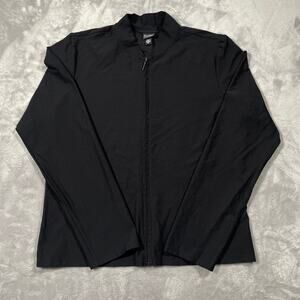 Eileen Fisher System Jacket Womens Medium Black Crepe Capsule Minimal Full Zip